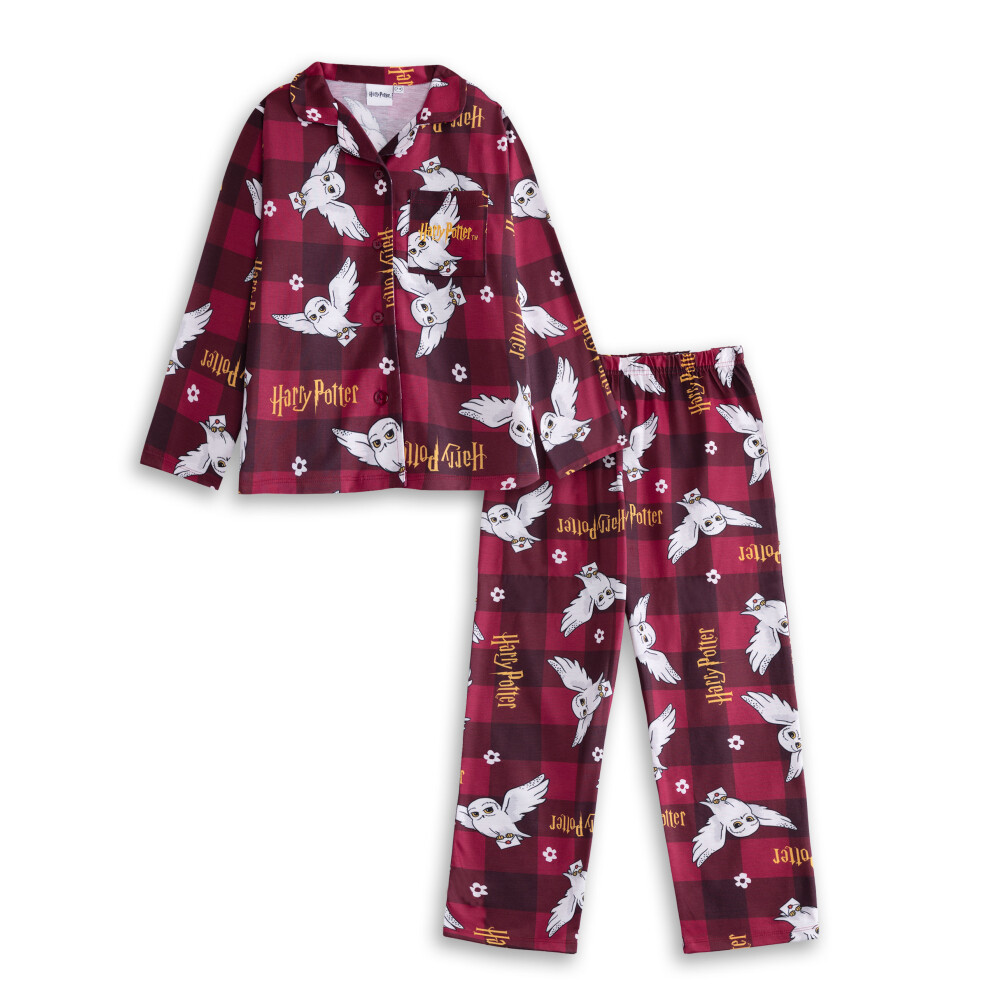 Harry Potter (13-14 Years) Long Sleeve Long Leg Pyjama Set (Girls Red) - Image 2
