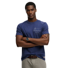 (L, Hampton Blue) Superdry Mens 1954 Company Relaxed Short Sleeve T-Shirt