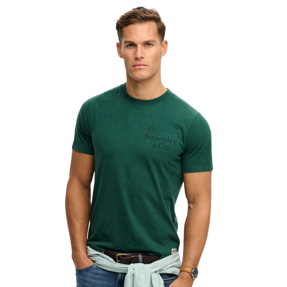 Superdry Men's Green T-Shirt 1954 Company Relaxed - Image 3