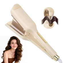 32mm Hair Waver Crimper, Ceramic Wave Curling Iron with 3 Temp Level, Ionic Hair Curler with Timer & 60-Min Auto Off for Short, Long & Straight Hair
