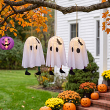 3pcs Halloween Hanging Ghost Decorations with LED Lights