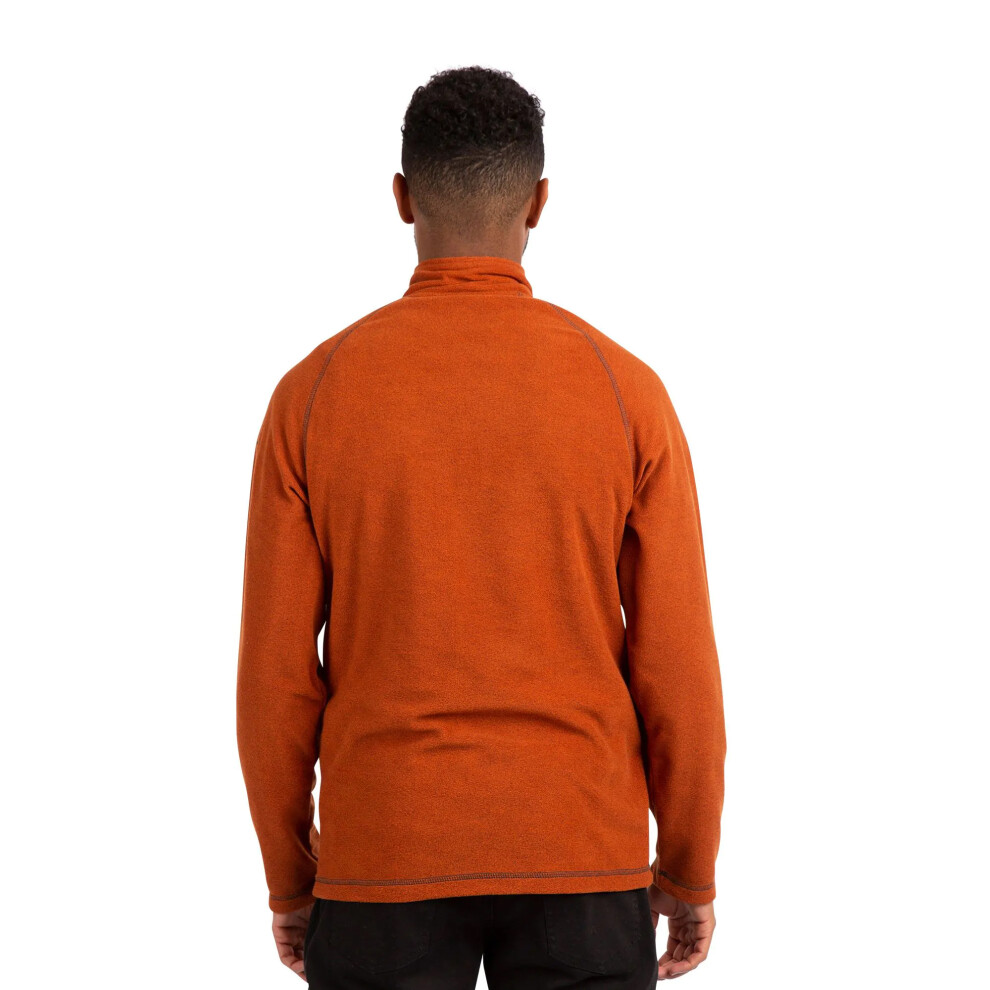 Trespass Men's Orange Keynote Anti Pilling 1/4 Zip Fleece Top - Burnt - Xs - Burnt - 100% Polyester - Image 3