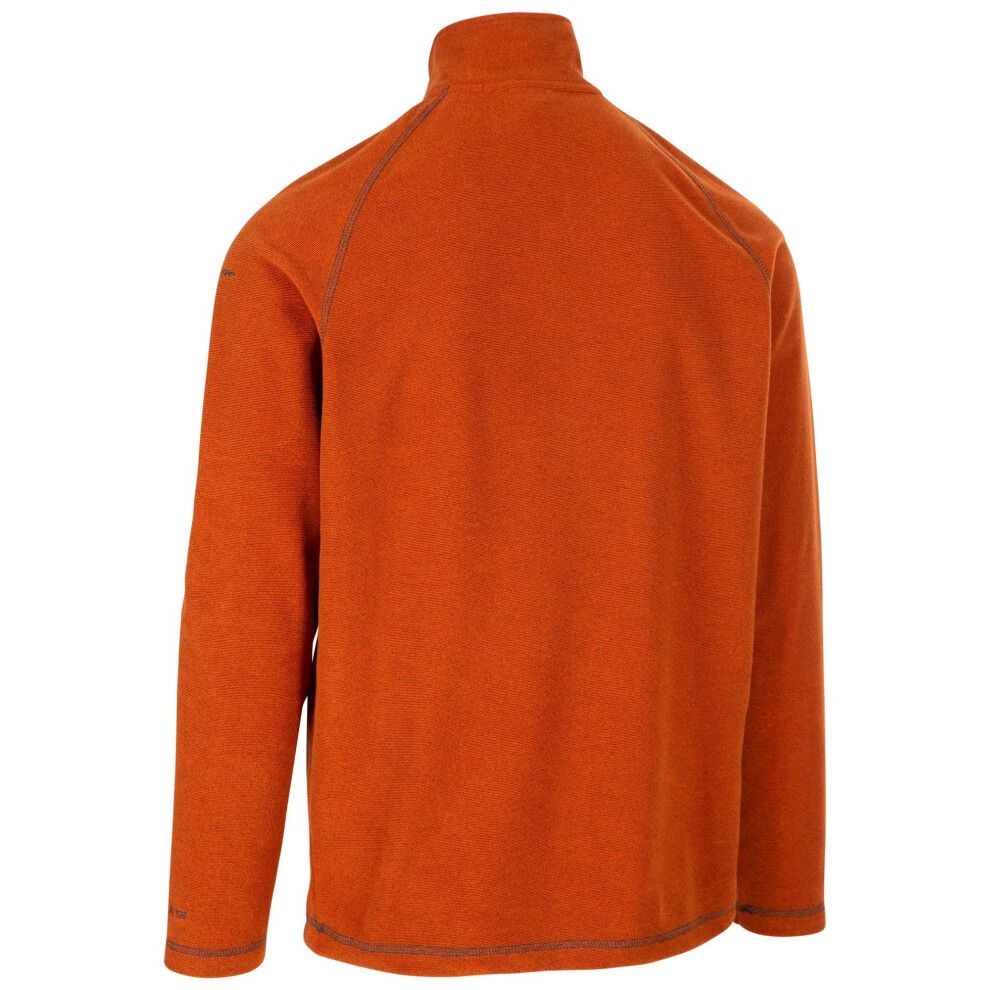 Trespass Men's Orange Keynote Anti Pilling 1/4 Zip Fleece Top - Burnt - S - Burnt - 100% Polyester - Image 3