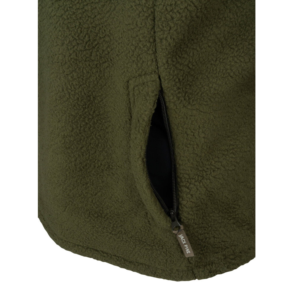 Jack Pyke Mens Half Zip Sherpa Fleece Pullover Olive XX-Large