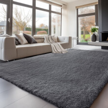Sour Lemon Large Rugs Living Room 240x300cm, Grey Shaggy Rugs for Bedroom | Extra Large Washable Anti Slip Shaggy Soft Area Rug