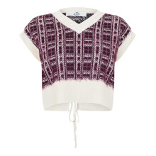 (10 UK, Burgundy/White) Slazenger Womens/Ladies Court Boxy Sweater Vest