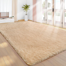Sour Lemon Large Rugs Living Room 160x230cm, Beige Shaggy Rugs for Bedroom | Extra Large Washable Anti Slip Shaggy Soft Area Rug