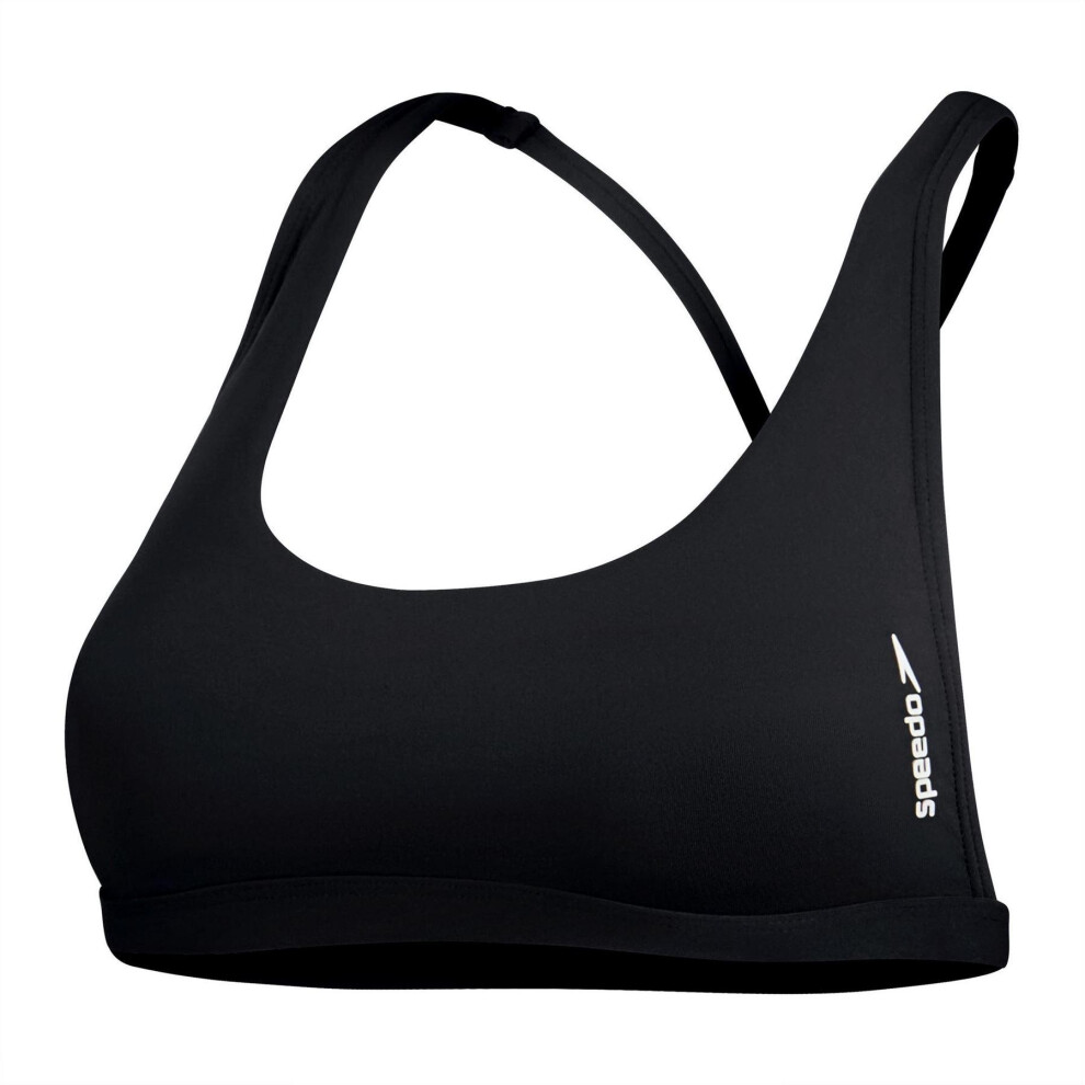 Speedo (16 Uk, Anthracite) Womens/Ladies Scoop Neck Bikini Top