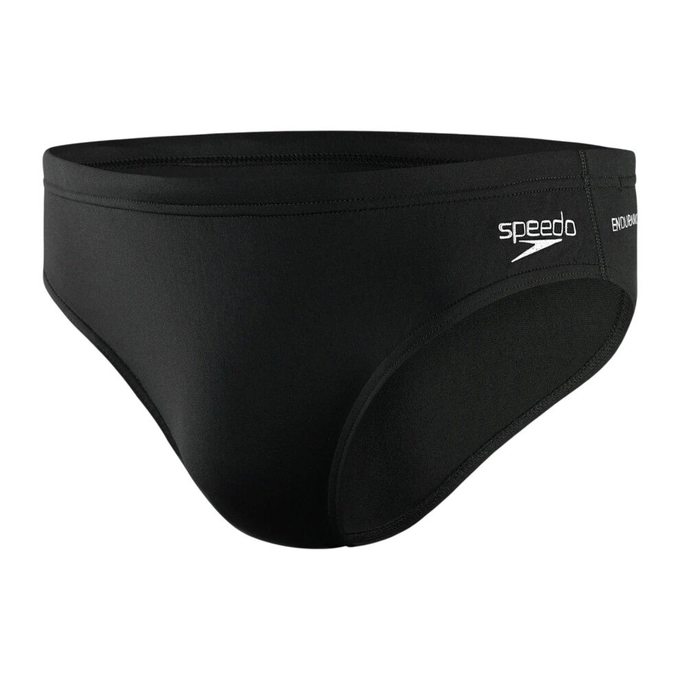 Speedo (L, Black) Mens Logo Swim Briefs