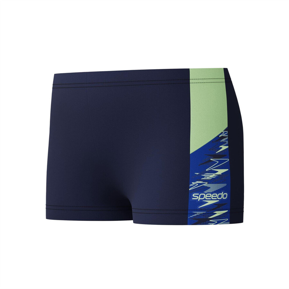 Speedo (11-12 Years, Peacoat) Childrens/Kids Dive Aquashort Geometric Pattern Swimming Trunks