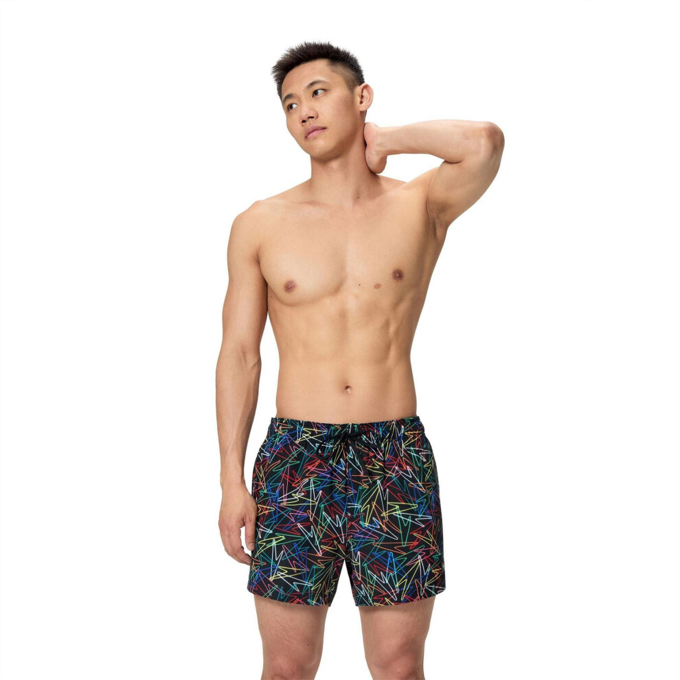 Speedo (Xl, Black/Red) Mens Printed Swim Shorts