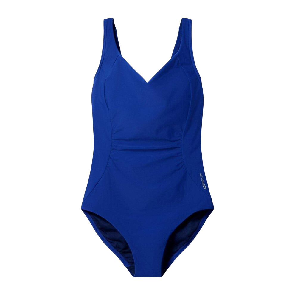 Speedo (14 Uk, Blue) Womens/Ladies Shirred One Piece Swimsuit