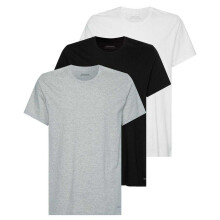 (L, Black/White/Grey) Calvin Klein Mens Plain T-Shirt (Pack of 3)