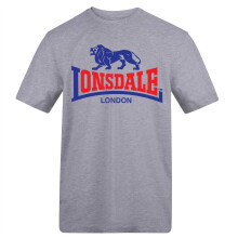 (L, Grey) Lonsdale Mens Logo T-Shirt