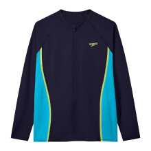 (XXL, Anthracite/Teal) Speedo Mens Hyperboom Splice Colour Block Long-Sleeved Rash Guard