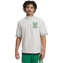 (L, Brown) Under Armour Mens Courtside Embroidered Logo Shirt