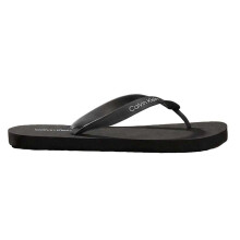 (8 UK, Triple Black) Calvin Klein Mens Logo Flip Flops