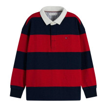 (12 Years, Red) Tommy Hilfiger Childrens/Kids Striped Long-Sleeved Polo Shirt