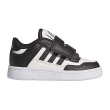 (7 UK Child, Core Black/Cloud White) Adidas Childrens/Kids Rapid Court 3 Stripes Low Trainers