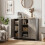 Homcom HOMCOM Sideboard with 3 Doors and Adjustable Shelves, Kitchen Cupboard, Grey 2