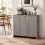 Homcom HOMCOM Sideboard with 3 Doors and Adjustable Shelves, Kitchen Cupboard, Grey 8