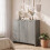 Homcom HOMCOM Sideboard with 3 Doors and Adjustable Shelves, Kitchen Cupboard, Grey 9