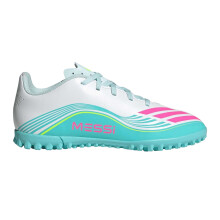 (1 UK, White/Pink/Blue) Adidas Childrens/Kids F50 Lionel Messi Astro Turf Trainers