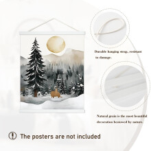 A1 Magnetic Poster Hanger Frame,Light Wood Frame Hanger for Photo Picutre Canvas Artwork Art Large Size Wall Map Print Wall Hanging (61cm/24, White)