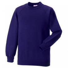 (11-12, Purple) Jerzees Schoolgear Childrens Raglan Sleeve Sweatshirt (Pack of 2)