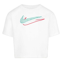 (3-4 Years, White) Nike Girls Icon Gingham Boxy T-Shirt