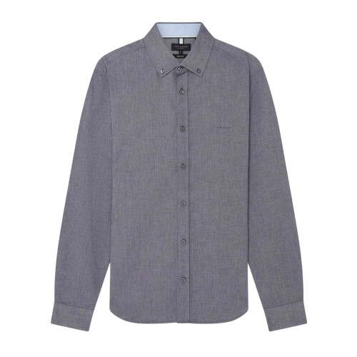 Ted Baker (S, Navy) Ted Baker Mens Oxford Regular Long-Sleeved Button-Down Shirt