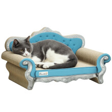 2-in-1 Cat Scratcher with Catnip for Indoor Cats, Light Blue