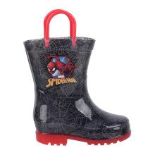 (13 UK Child, Red/Black) Spider-Man Childrens/Kids Spider Web Light Up Wellington Boots