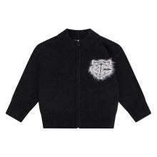 (7-8 Years, Black) Couture Club Childrens/Kids Embroidered Logo Cardigan