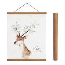 A2 Magnetic Poster Hanger Frame,Light Wood Frame Hanger for Photo Picutre Canvas Artwork Art Large Size Wall Map Print Wall Hanging (42cm/16.5", Teak)