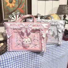 (Style D Pink) New Y2K Cute Japanese Ita Shoulder Bag Lolita Girls Transparent Tote Bag Large Capacity Crossbody Casual Bag DIY Display Handbag