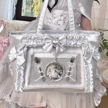 (Style D Silver) New Y2K Cute Japanese Ita Shoulder Bag Lolita Girls Transparent Tote Bag Large Capacity Crossbody Casual Bag DIY Display Handbag