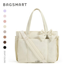 (Beige, China Mainland) BAGSMART Large Capacity Tote Bag for Women Versatile Commuting Handbag Messenger Multiple Pockets Shoulder Sport Bag