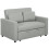 Loveseat Sofa Bed, Convertible Bed Settee with 2 Pillows, Side Pockets, Light Grey 1