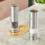 Cooks Professional (Silver) Cooks Professional Rechargeable Salt and Pepper Mill Set with Bamboo Base 8