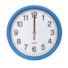 (W22 x D22 x H4.5cm, Blue) Quartz Round Analogue Wall Clock Battery Operated