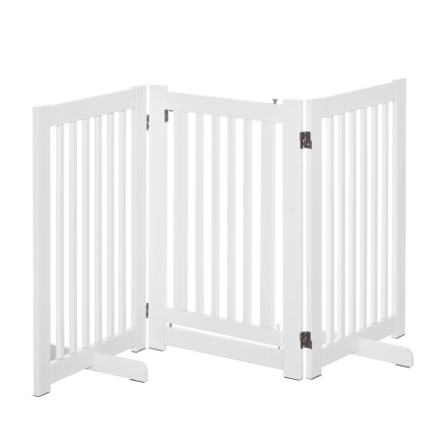 PawHut Barrera para Perro Blanco 155 x 35.5 x 76 cm