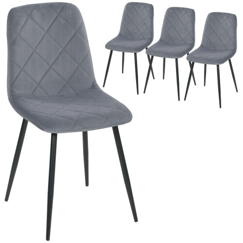 Homcom Sillas de Comedor Gris 45 x 54 x 87 cm