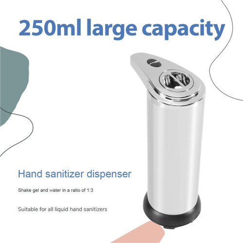 Automatic Soap Dispenser Touchless with Waterproof Base, 250Ml Liquid Soap Dispenser for Kitchen Bathroom Hotel