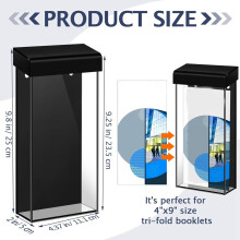 4X Outdoor Brochure Holder 4x9 Inch Waterproof Wall Mount Literature Box with Lid Clear Acrylic for Pamphlet Menu