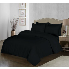 100% Egyptian Cotton Duvet Cover Set |200 Thread Count Plain Dyed Duvet Quilt Cover Set With Free Pillowcases| Non-Iron Easycare Bedding Set