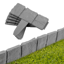 (1x 10pc - Stone Slab Border) KCT Stone Slab Style Plastic Garden Lawn Borders
