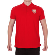 Arsenal FC Official Football Gift Mens Crest Polo Shirt Red Large