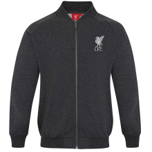 Liverpool FC Official Gift Mens Retro Varsity Baseball Jacket Charcoal 3XL