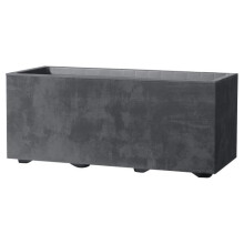 Jardinière Muret - MILLENNIUM R - Kunststoff - Anthrazit - 59x25xH25cm - Mit Wasserreservoir - Mit Rollen - DEROMA